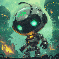 a cartoon robot with a helmet that says aip on it