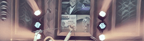 a cartoon drawing of a man holding a sword in front of a screen that says ' cnn news '