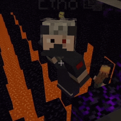a minecraft character named etho is standing in the lava