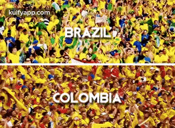 a crowd of people wearing yellow shirts and hats are gathered in a stadium .