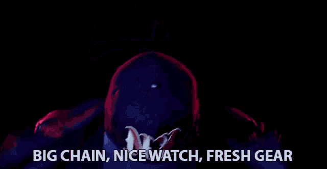 a man wearing a ny hat and a leather jacket says big chain nice watch fresh gear