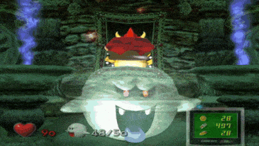 a video game screen shows a ghost with 48/50 on it