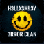 a picture of a smiley face with the words hollyshilly error clan below it