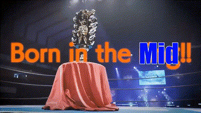 a wrestling ring with the words born in the mid