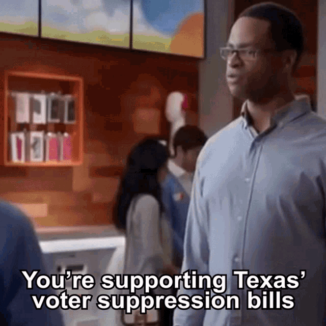 Youre Supporting Texas Voter Suppression Bills There Is A Sign Behind Me Isnt There GIF - Youre Supporting Texas Voter Suppression Bills There Is A Sign Behind Me Isnt There Vrl GIFs