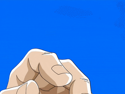 a cartoon drawing of two hands reaching out towards the sky