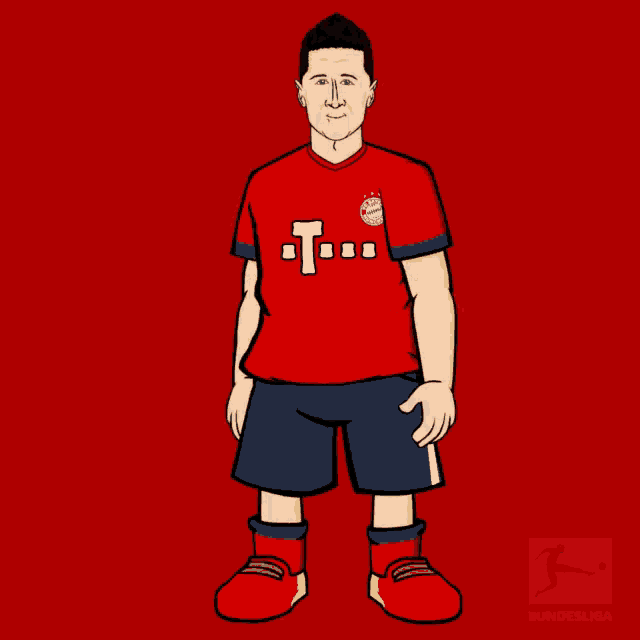 a cartoon of a man in a red t-mobile shirt