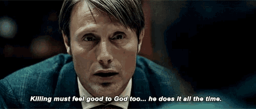 a man in a suit and tie is talking about killing .