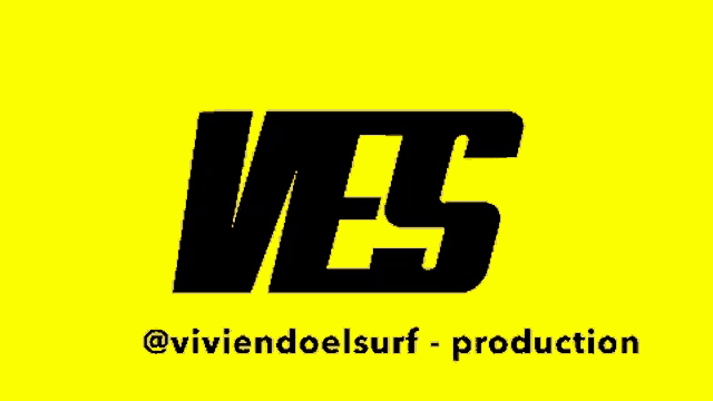 a yellow background with a black ves logo on it