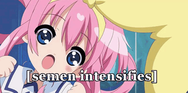 a picture of a girl with the words semen intensifies