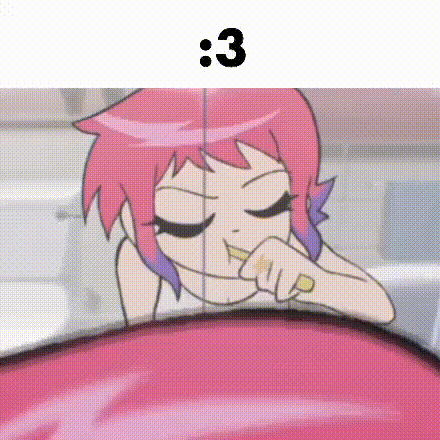 a cartoon girl with pink hair is brushing her teeth with the number 3 above her