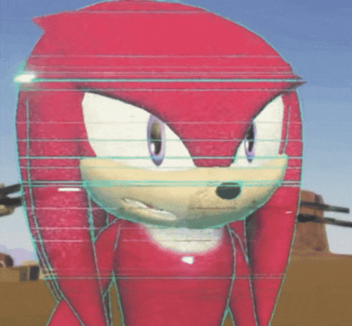 a close up of knuckles the echidna from sonic the hedgehog in a video game