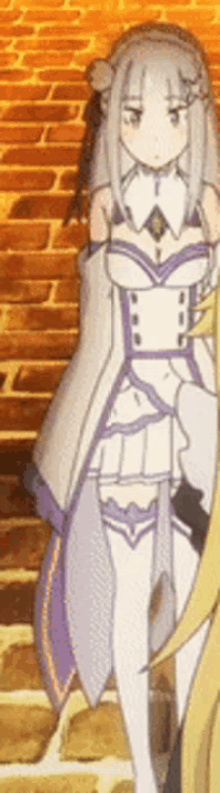 a girl in a white and purple dress is standing on a set of stairs .