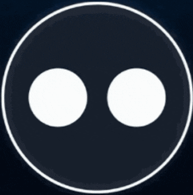 two white circles in a black circle