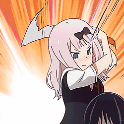 a girl with a bow on her head is holding a sword in her hand .