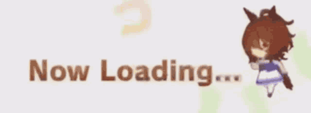 a sign that says now loading with a cartoon character