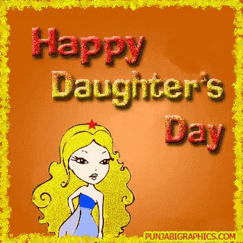 a happy daughter 's day greeting card with a girl on it