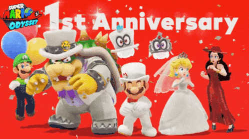 a super mario odyssey 1st anniversary advertisement