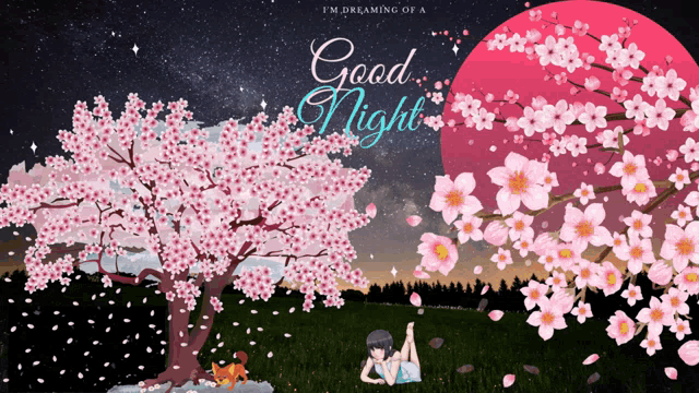 Good Night Dreaming Of A Good Night GIF - Good Night Dreaming Of A Good Night Cherry Tree GIFs