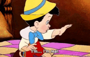 a cartoon character says i 'm ... i 'm real ..