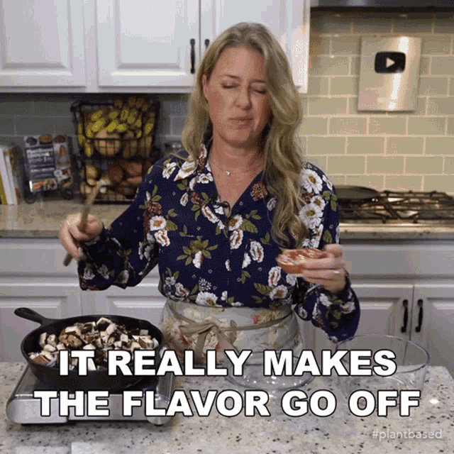 It Really Makes The Flavor Go Off Jill Dalton GIF - It Really Makes The Flavor Go Off Jill Dalton The Whole Food Plant Based Cooking Show GIFs