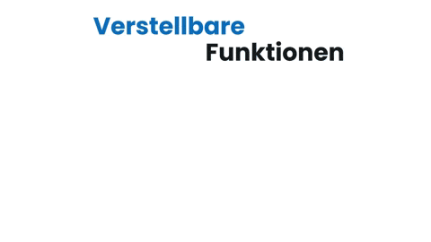 a black device with the words verstellbare funktionen on the top