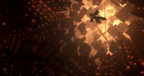 a computer generated image of a city filled with lots of lights