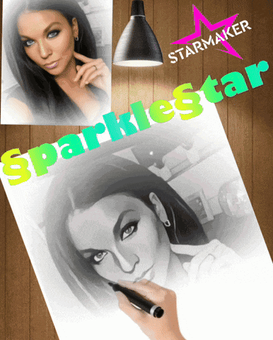 a drawing of a woman with the words sparklestar written on it
