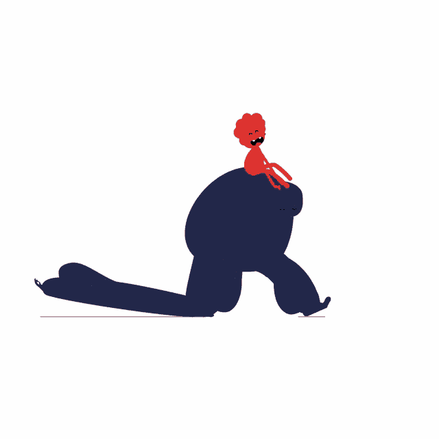 a cartoon drawing of a gorilla with a girl sitting on its back