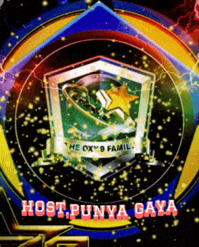a logo for the oxy 9 family is surrounded by sparks