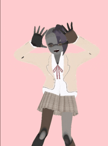 a drawing of a girl wearing a school uniform