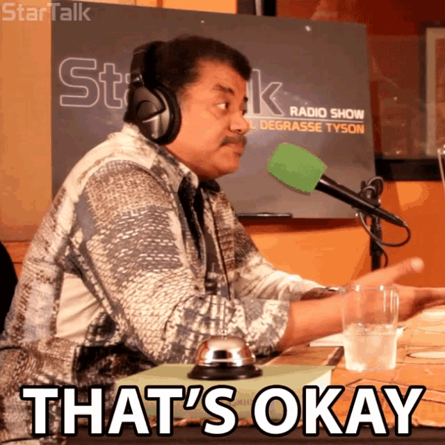 a man wearing headphones says that 's okay