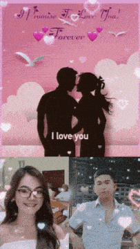 a poster that says i promise to love you forever with a man and a woman