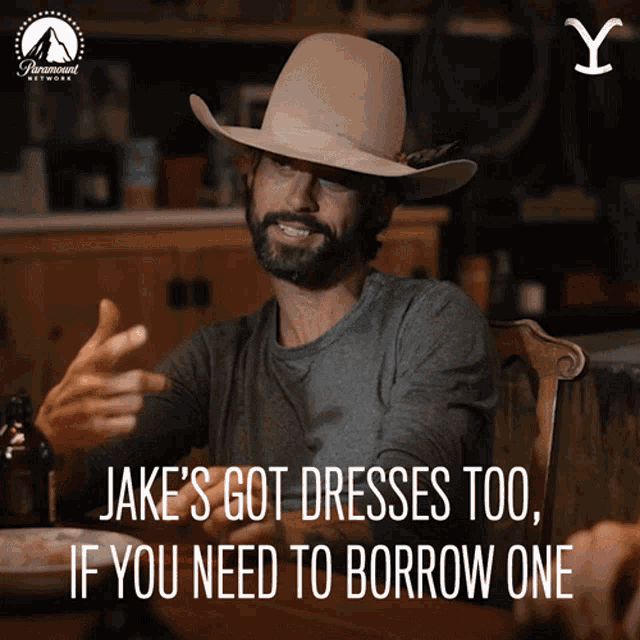 Jakes Got Dresses Too If You Need To Borrow One Yellowstone GIF - Jakes Got Dresses Too If You Need To Borrow One Yellowstone Jake Can Let You Borrow His Dresses GIFs