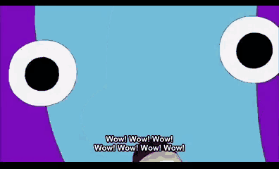 a cartoon character is saying wow wow wow wow wow wow wow