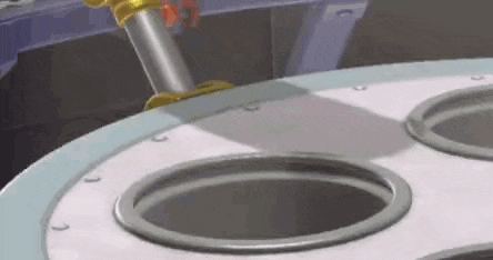 a close up of a machine with a lot of holes in it in a video game .