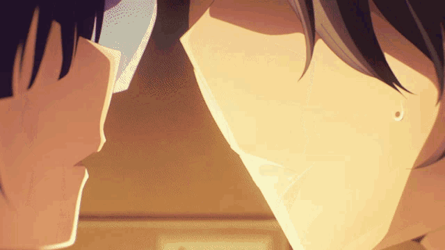a close up of a person 's face with a tear running down their cheek