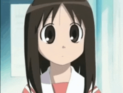 a cartoon girl with long brown hair is standing in front of a door .