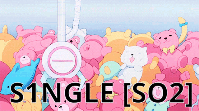 a bunch of stuffed animals with the words single [ so2 ] on the bottom