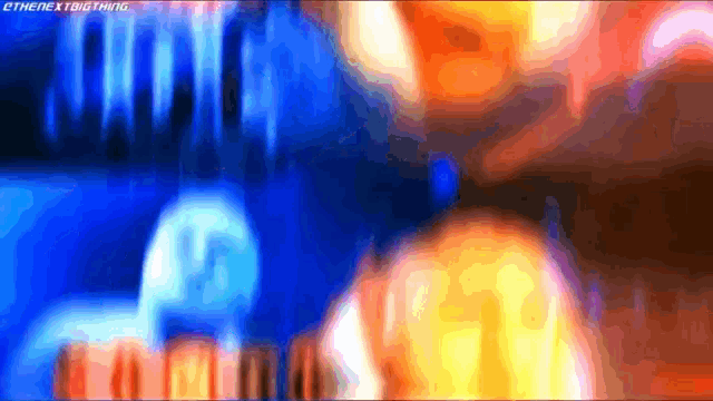 a blurry picture of a person 's face with the words ' the next big thing ' at the bottom
