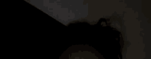 a person 's head is visible in the dark .