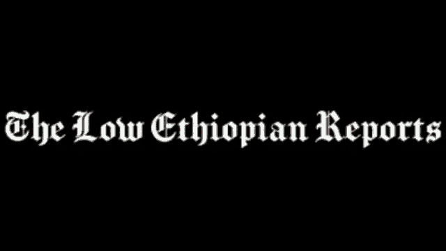 a logo for the low ethiopian reports with a red border