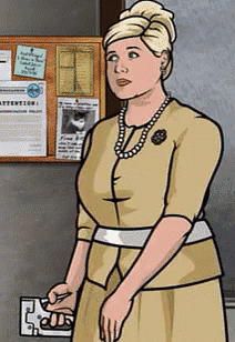 a cartoon of a woman standing in front of a bulletin board with attention written on it
