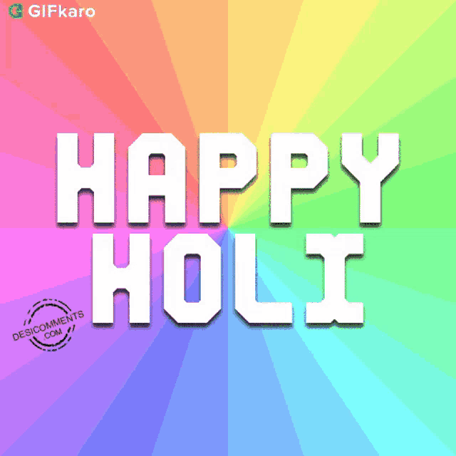 a colorful background with the words happy holi written in white