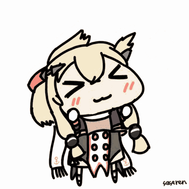 a drawing of a girl with a surprised look on her face and the name saseren on the bottom