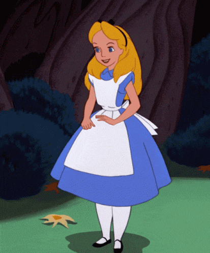 alice from alice in wonderland wearing a blue dress