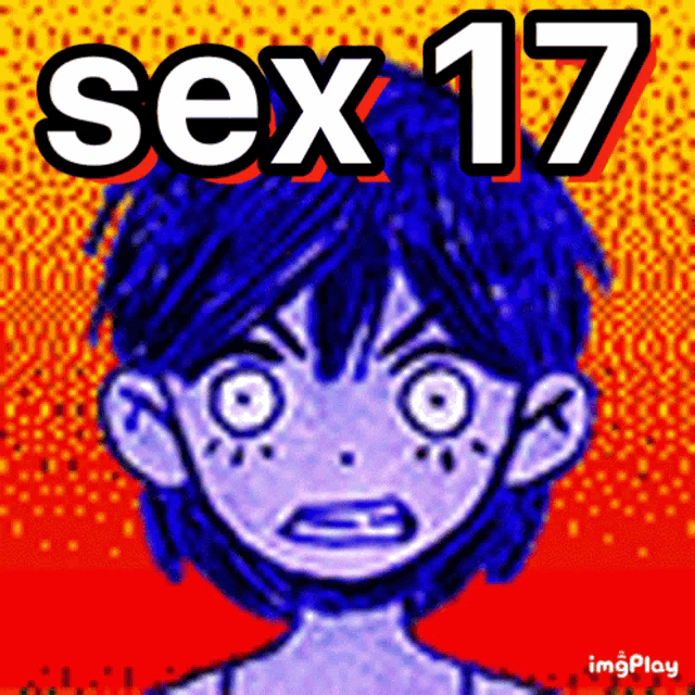 a cartoon of a boy with the words sex 17 written above him