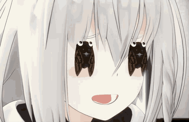 a close up of a girl 's face with a bug on her eyes