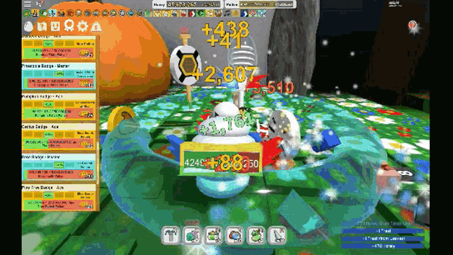 a screenshot of a video game shows a snowman being attacked by a monster