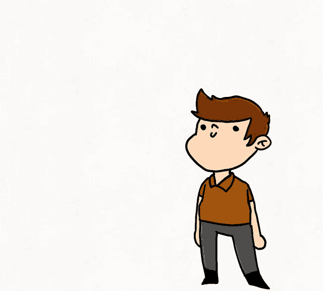 a cartoon drawing of a man with the words level up behind him
